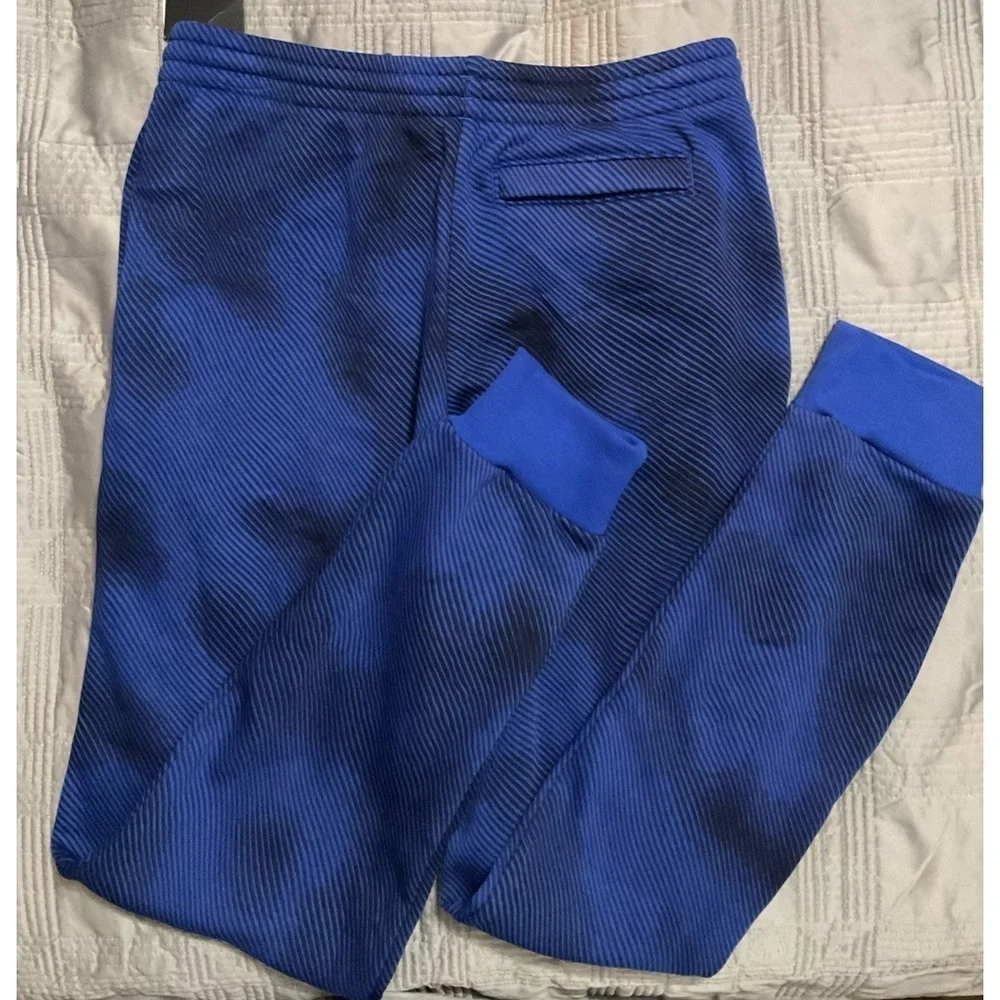 Under Armour Boys' Rival Fleece Blue/Black Printed Joggers Size Youth Large NWT